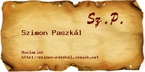 Szimon Paszkál névjegykártya